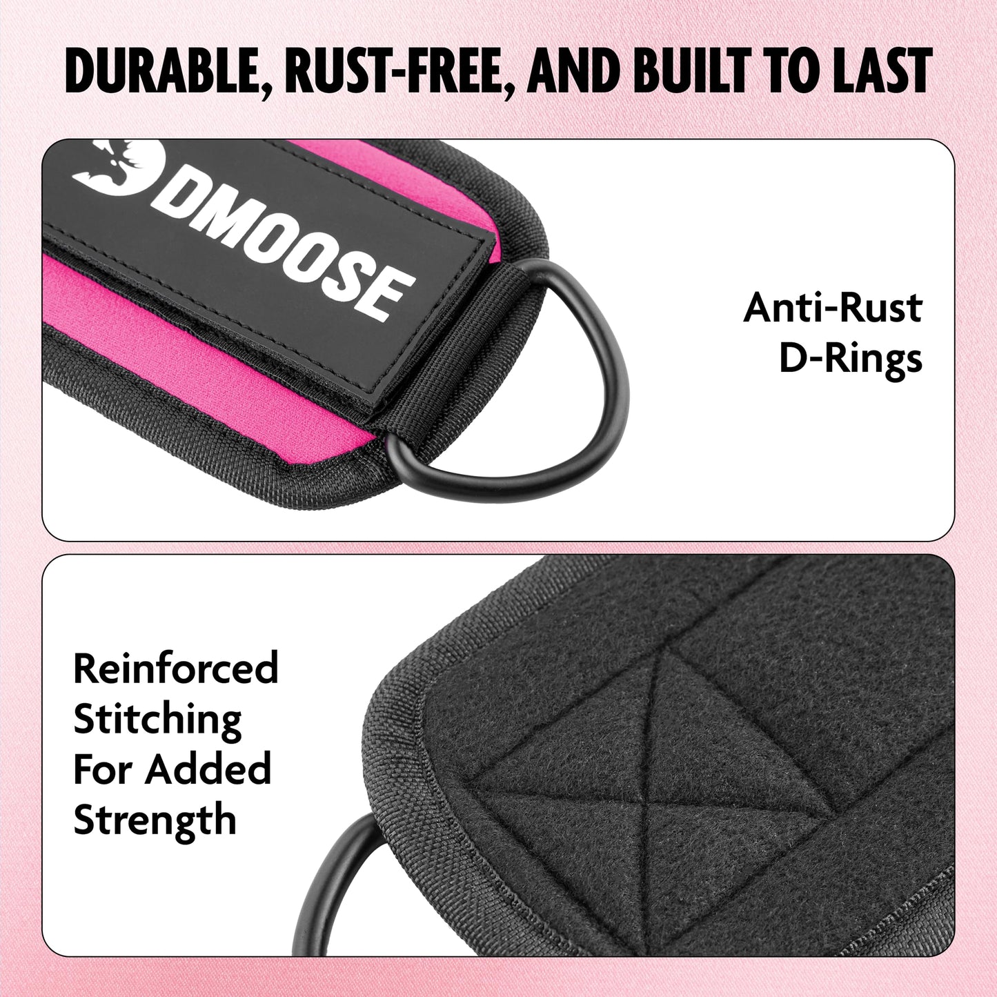 DMoose leg strap for cable machine - One Size Fit with Premium Padding, gym leg straps, glute straps for working out, Booty Workouts, Leg Extension, Hip Abductors