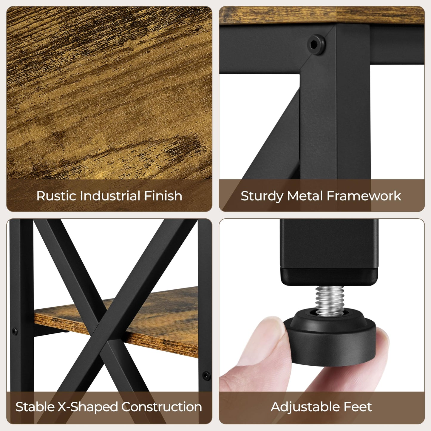 Yaheetech TV Stand for 65 Inch TV, Farmhouse Entertainment Center for Living Room, 55 Inch TV Media Console Table, Living Room Shelves, Rustic Brown