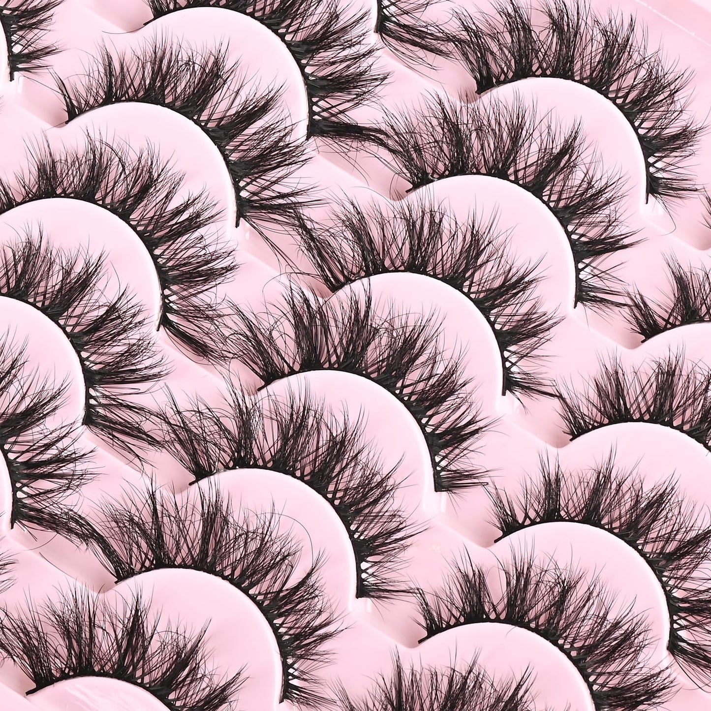 FARRED Cat Eye Lashes Short Natural Eyelashes 15mm Fluffy Wispy Strip Eyelash 14 Pairs Cute Natural Fake Lashes Packs Small Full pestañas Set (F10 | 9-15mm)