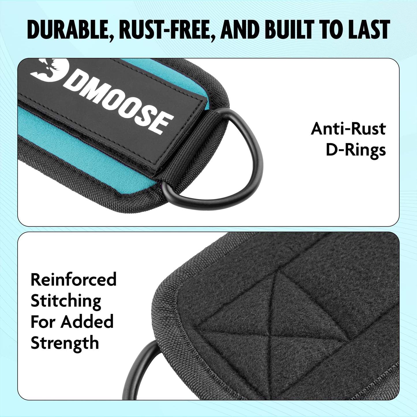DMoose ankle strap - One Size Fit with Premium Padding, ankle gym straps, leg straps for cable machine, Booty Workouts, Leg Extension, Hip Abductors