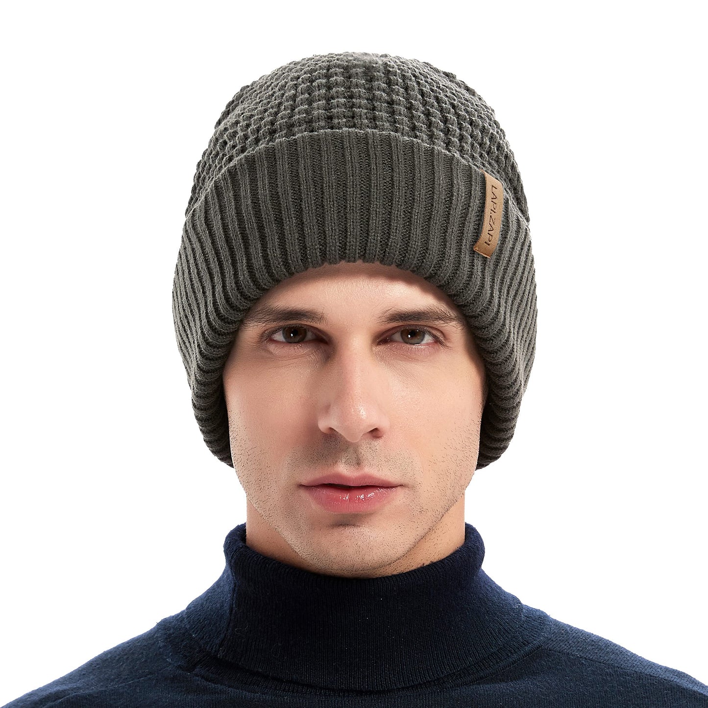 LAPI.ZAPI Winter Hat for Men Fleece Lined Skull Cap Cuff Beanie Outdoor Women Sports Cap