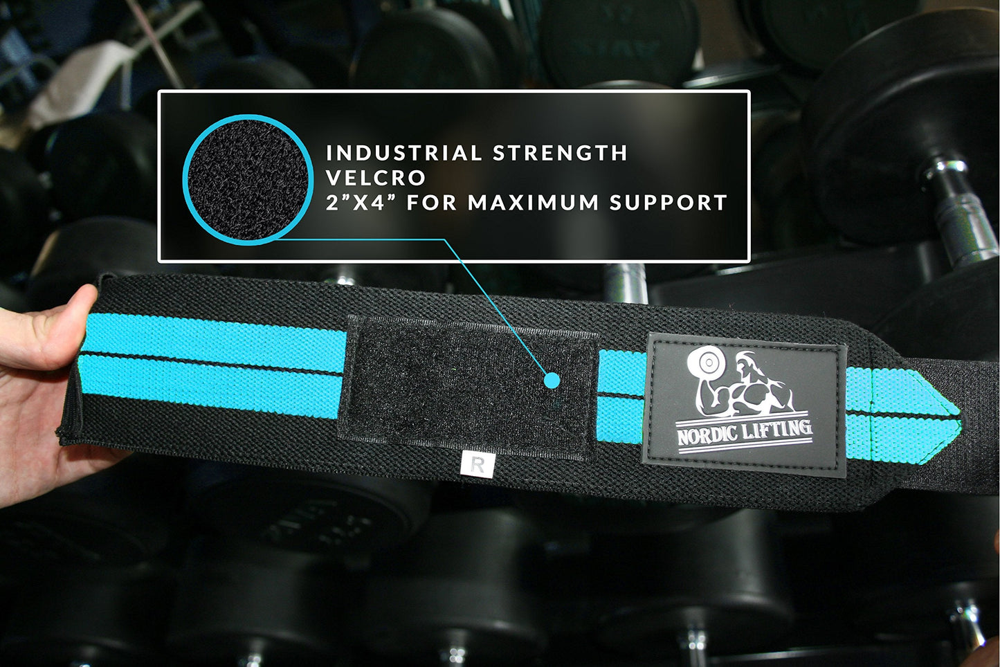 Wrist Wraps (1 Pair/2 Wraps) for Weightlifting/Cross Training/Powerlifting/Bodybuilding-Women & Men-Premium Quality Equipment & Accessories Avoid Injury in Weight Lifting-(Aqua Blue)-1 Year Warranty