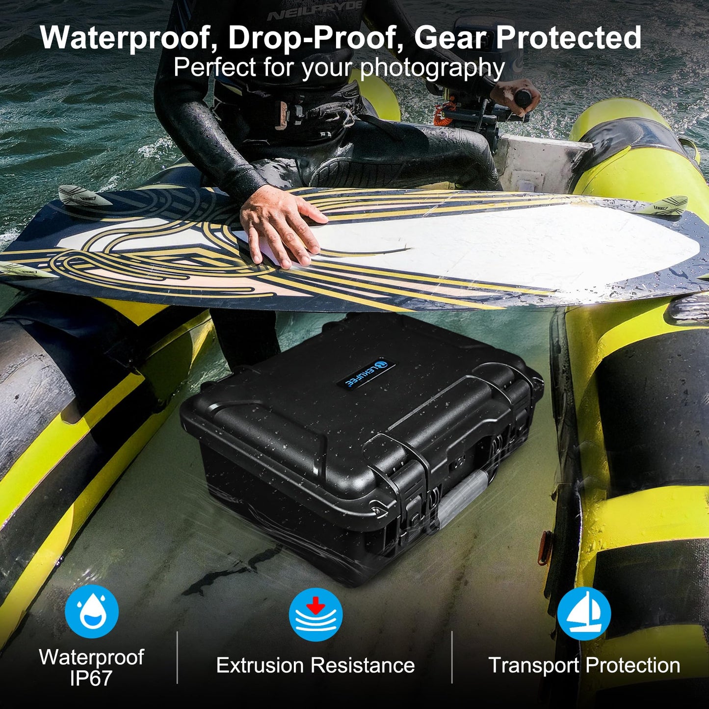 Lekufee Waterproof Hard Carrying Case for DJI Mavic 4 Pro Drone, Creator Combo, Fly More Combo, DJI RC Pro 2/RC 2, Battery (7 pcs), Charging Hub, and other Accessories(Case Only)
