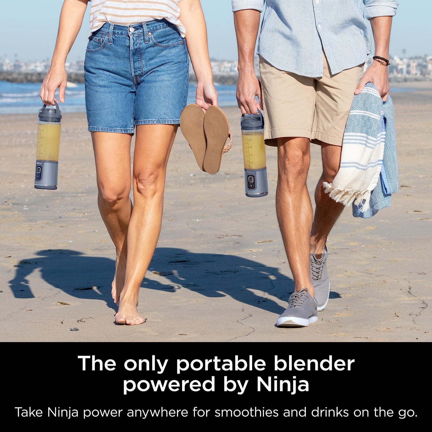 Ninja BC151NV Blast Portable Blender, Cordless, 18oz. Vessel, Personal Blender-for Shakes & Smoothies, BPA Free, Leakproof-Lid & Sip Spout, USB-C Rechargeable, Dishwasher Safe Parts, Denim Blue