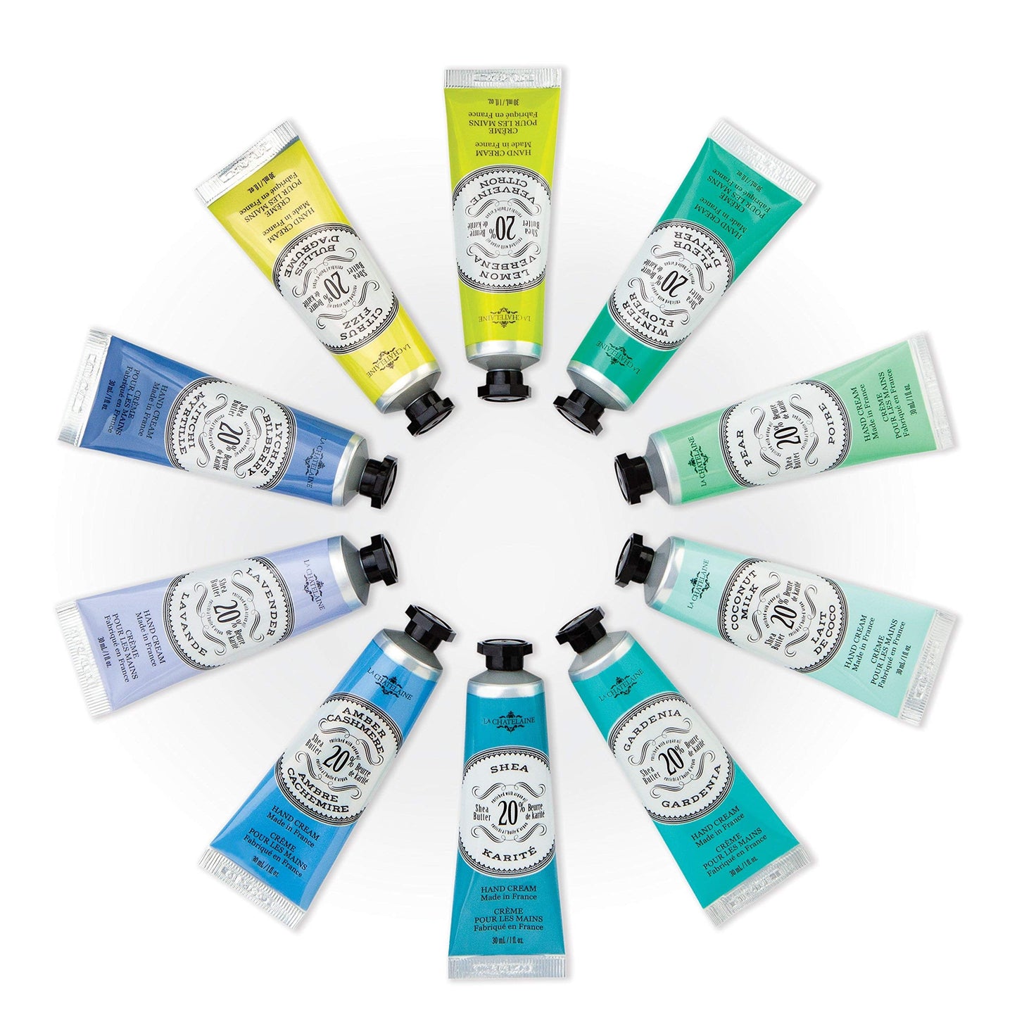 La Chatelaine 20% Shea Butter Hand Cream Travel Size, Organic Argan Oil, Moisturizing, Nourishing, Repairing, Extra-Rich Hand Lotion, Made in France, Paraben Free, 1 oz / 30ml (Lavender)