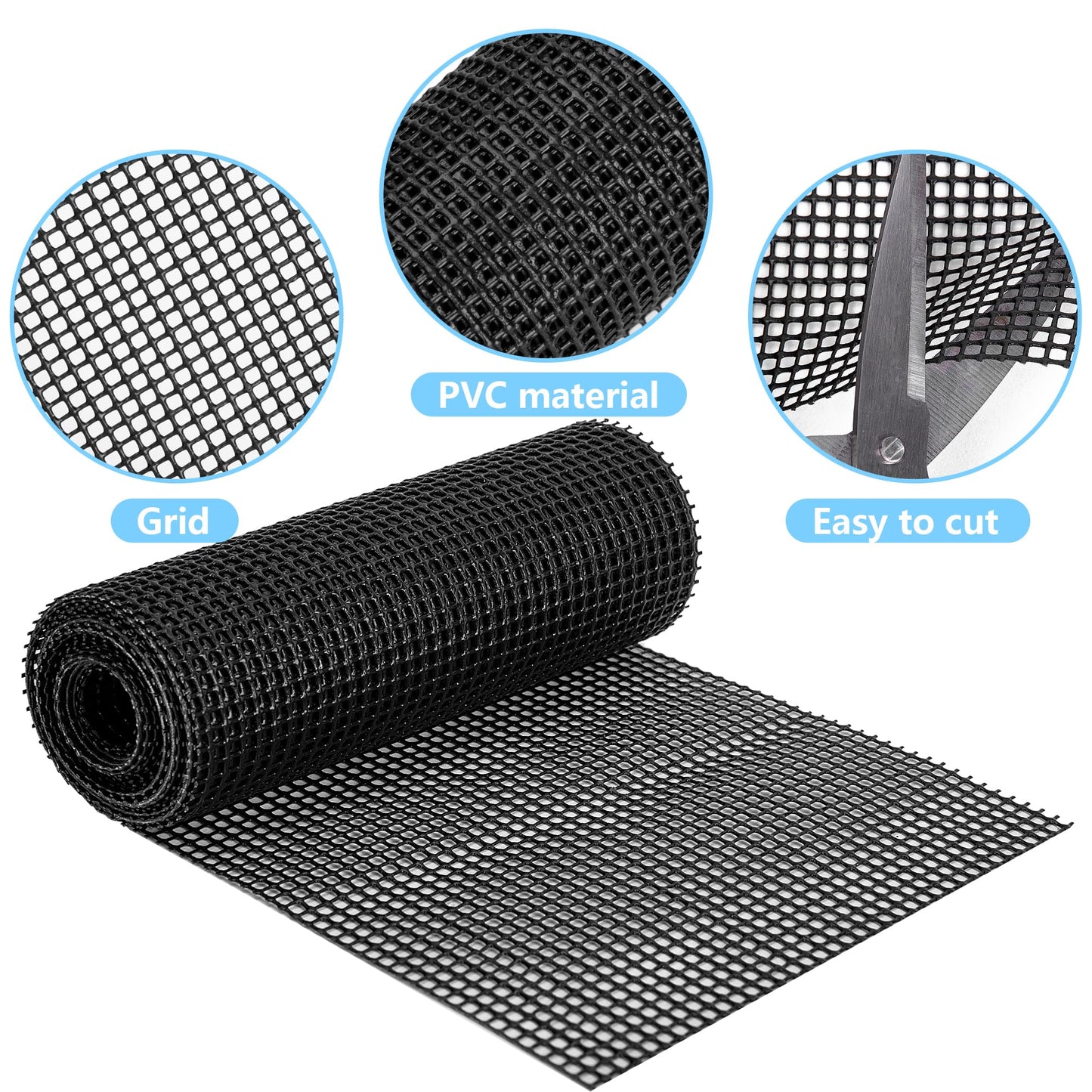 1 Roll Ski Board Protective Mesh-118.1" x 5.9" Cuttable Snowboard Skin Mesh Protector-Black Ski Skins Net for Prevent Snow and Ice from Sticking or Freezing