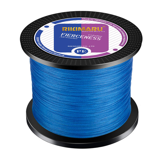 Braided Fishing Line Abrasion Resistant Superline Zero Stretch&Low Memory Extra Thin Diameter Blue 327Yds,4LB
