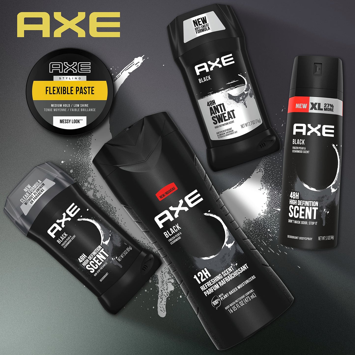 AXE Styling Flexible Hair Paste Urban Messy Look 2 Count for An Instant Texture Boost Hair Styling Made Easy 2.64 oz