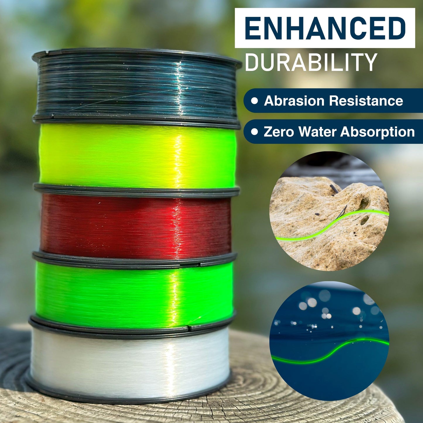 Reaction Tackle Monofilament Fishing Line- Strong and Abrasion-Resistant Nylon Mono Fishing Line, Freshwater and Saltwater Fishing Line Blue Camo 4/3000