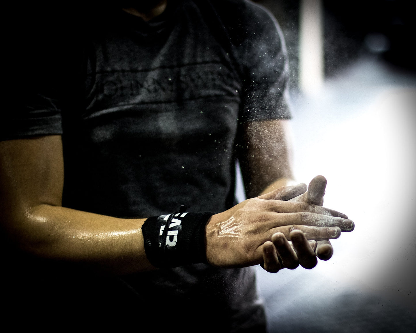 WOD Wear Wrist Wraps for Powerlifting, Strength Training, Bodybuilding, Cross Training, Olympic Weightlifting, Yoga Support - One Size Fits All (Olive/Black Stitch)