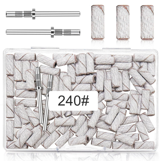 240 Grit Small Sanding Bands Nail Drill Bit, 100 Pcs 3.1 MM Mini Sanding Bands for Nail, Extreme Fine Grit Small Nail Sanding Bands for Natural Nail Smooth Polish Cuticle, Manicure Nail Salon Use
