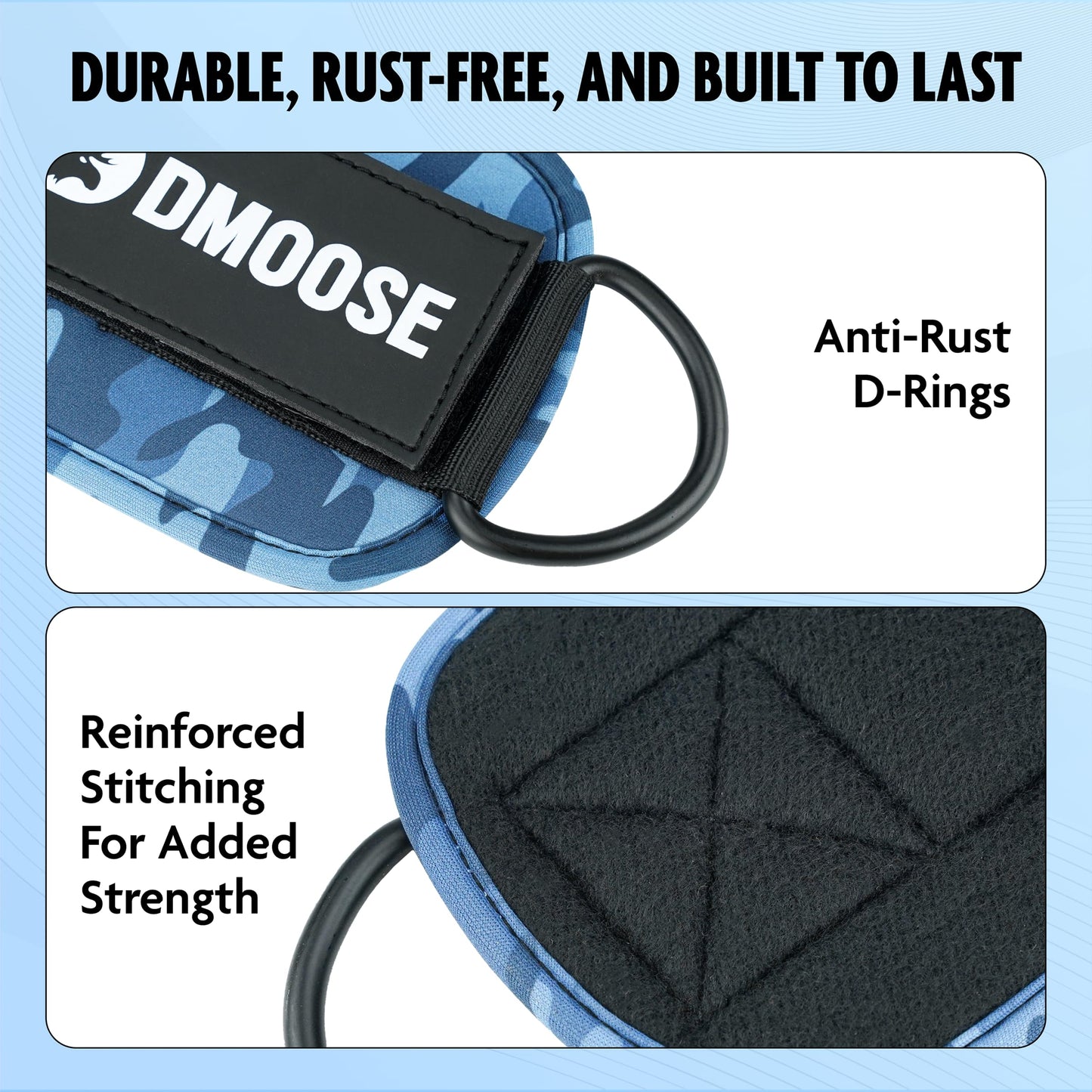 DMoose Ankle Strap for Cable Machine - One Size Fit with Premium Padding, Glute Kickback Ankle Strap, Ankle Cable Straps for Workout, Booty Workout, Leg Extension, Hip Abductors & Lower Body Exercises