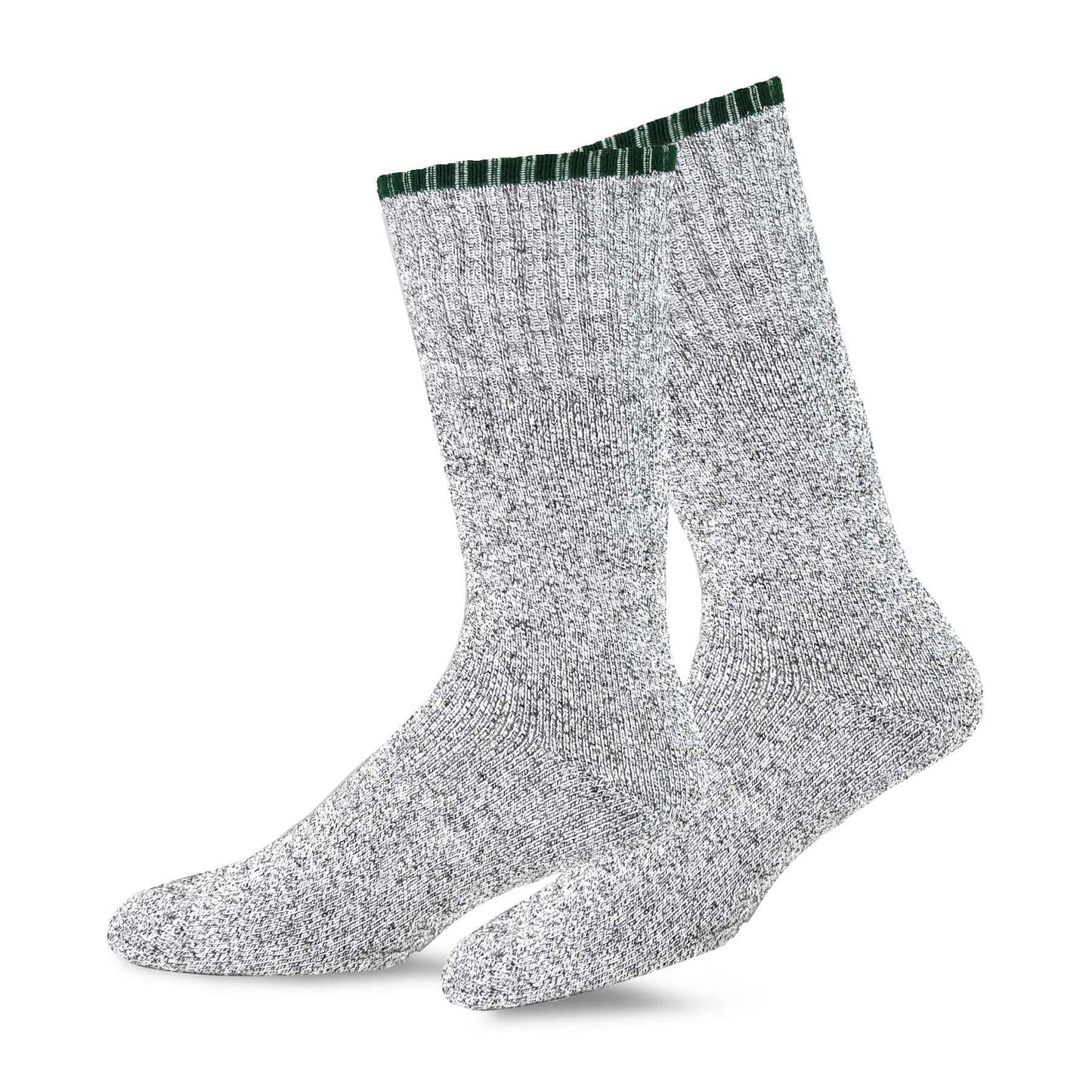 Eco Friendly Heavy Weight Recyled Cotton Winter Thermal Boot Socks 4 Pair (9-11, Stripe-Blk/Grn)
