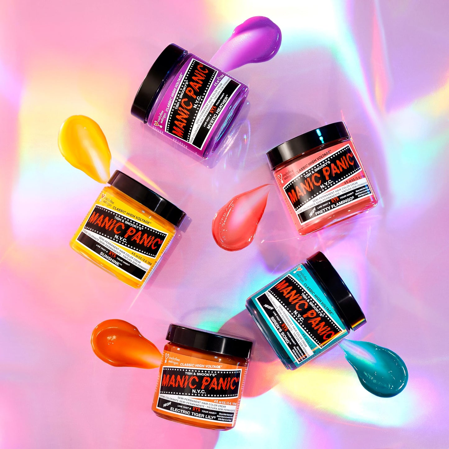 MANIC PANIC Classic Siren's Song Semi Permanent Hair Color - Neon Blue-Green Hair Dye for Women & Men That Lasts 4-6 Weeks - Vegan, Ammonia & Cruelty-Free - Create & Mix Custom Shades (4oz)