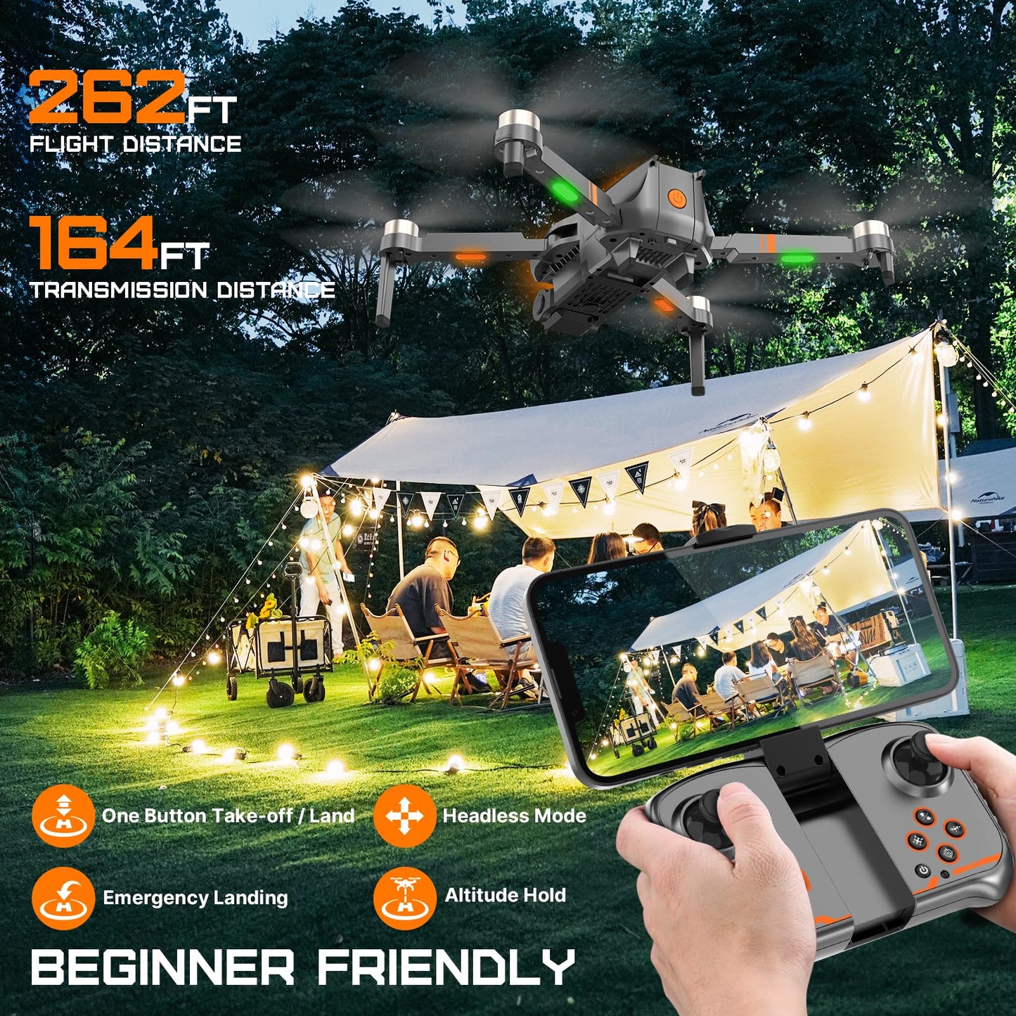 Q12 Drone with Camera 4K for Adults,Brushless Motor Drone for Kids Beginners,FPV Foldable RC Quadcopter with 2 Batteries 360° Flips,Altitude Hold,Voice Control,Headless Mode,One Key Start,Gift Toys for Men Boys,Easy to Fly,Carrying Case