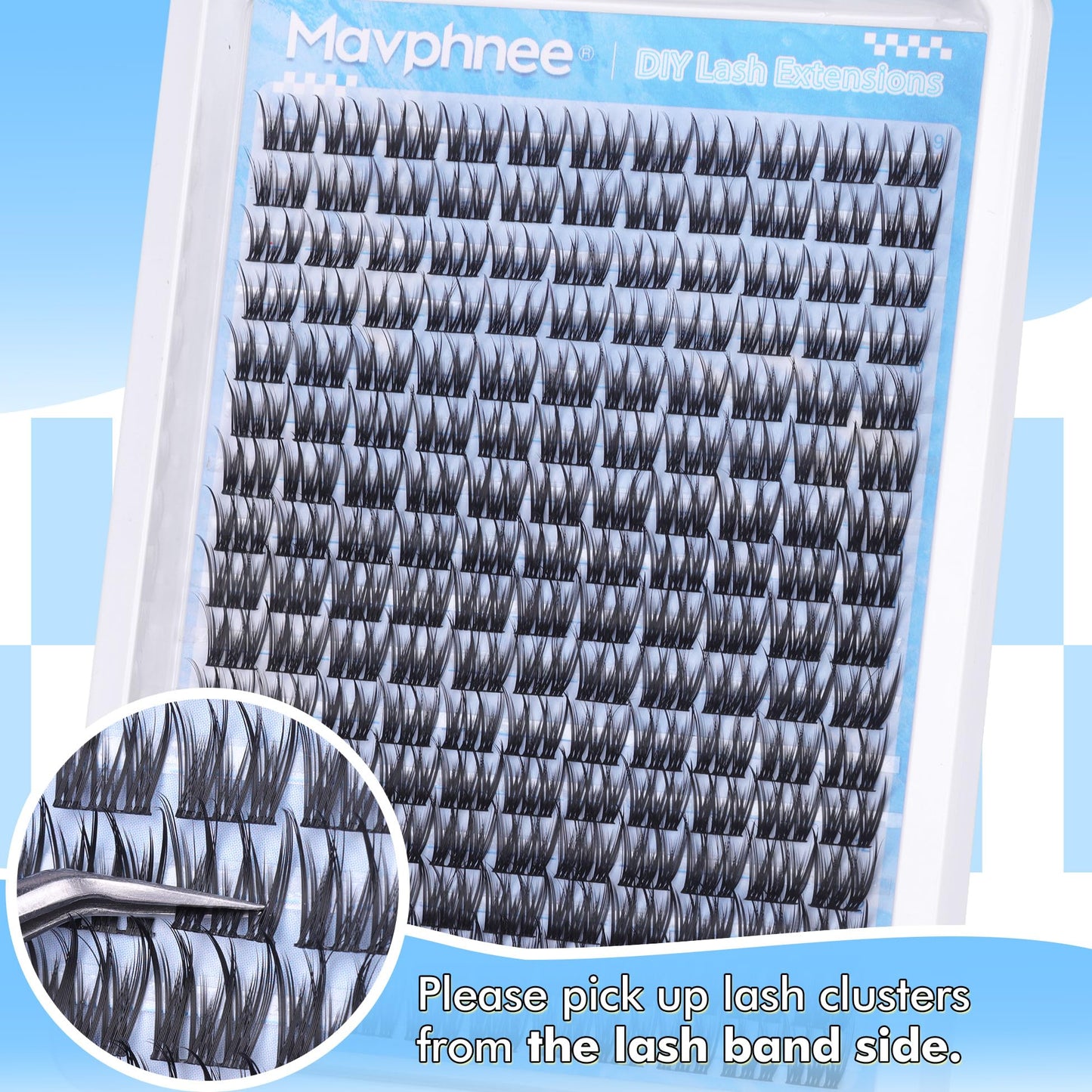 Lash Clusters Natural Cluster Eyelash Extensions 168 Pcs Wispy Lash Extensions 9-12MM C Curl Eyelash Clusters DIY Individual Lashes by Mavphnee