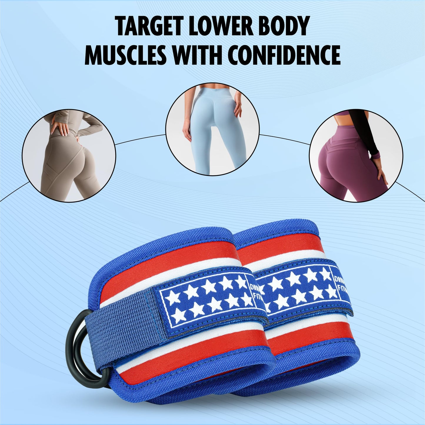 DMoose ankle strap for cable machine - One Size Fit with Premium Padding, workout ankle straps for cable machine, ankle straps for cable machine, Booty Workouts, Leg Extension, Hip Abductors