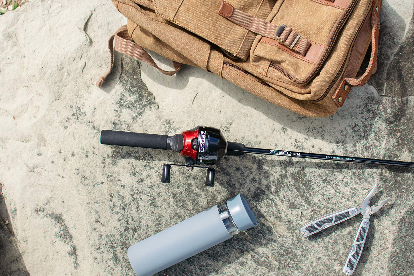 Zebco 404 Spincast Reel and Fishing Rod Combo, 6-Foot 2-Piece Fishing Pole, Size 40 Reel, Right-Hand Retrieve, Pre-Spooled with 15-Pound Zebco Line, Black/Red