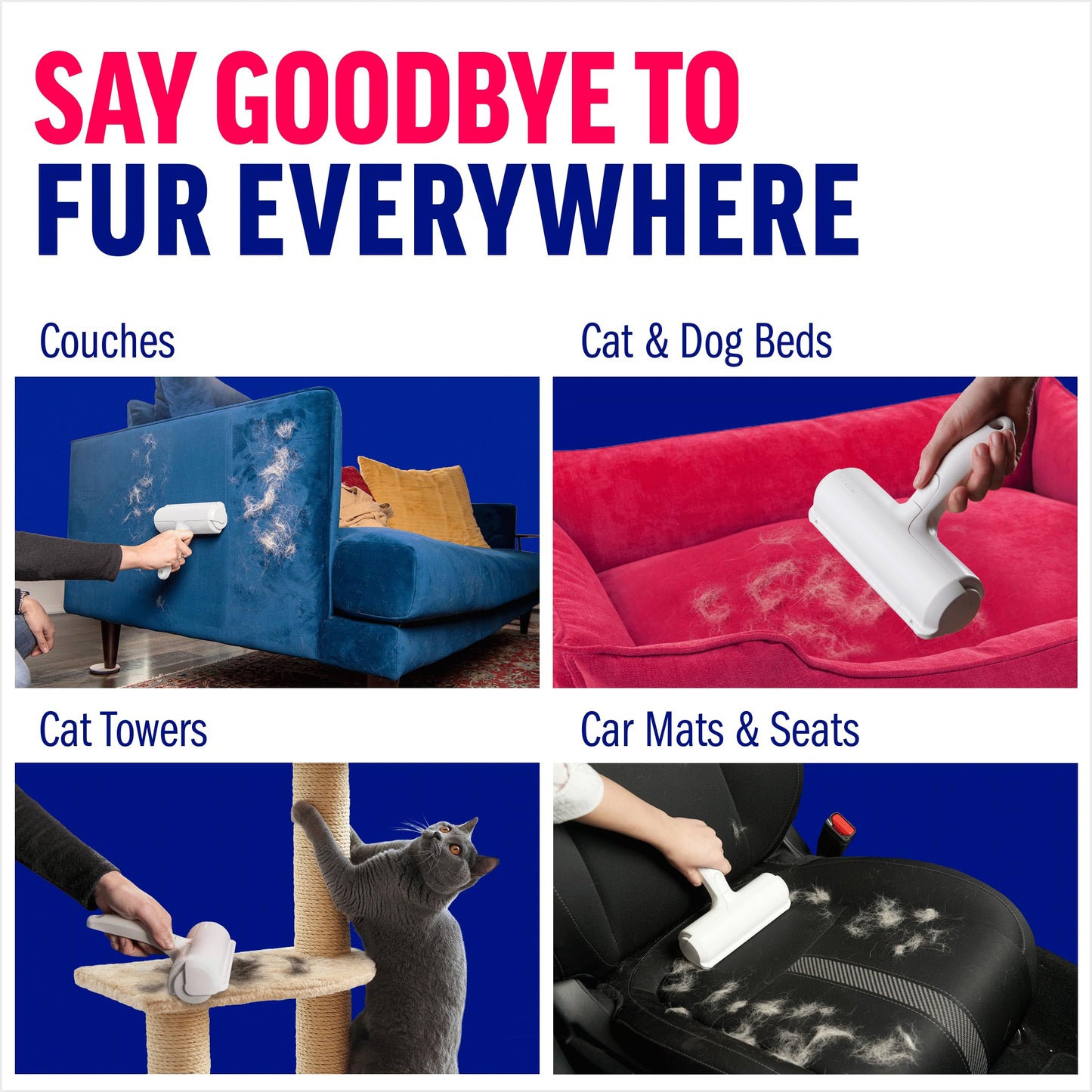 ChomChom Roller & Detailer Bundle - Pet Hair Remover and Reusable Lint Roller - ChomChom Cat and Dog Hair Remover for Furniture, Couch, Carpet, Clothing and Bedding - Multi-Surface Fur Removal Tool