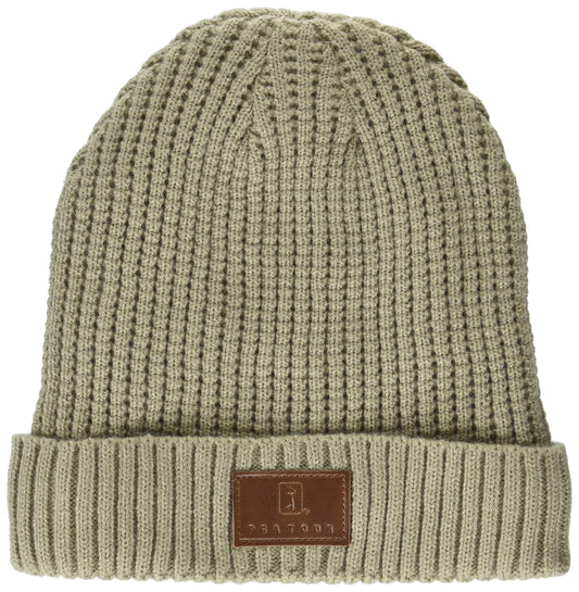PGA TOUR Men’s Waffle Knit Beanie, Cuffed and Stretch Golf Beanie, Chinchilla, One Size