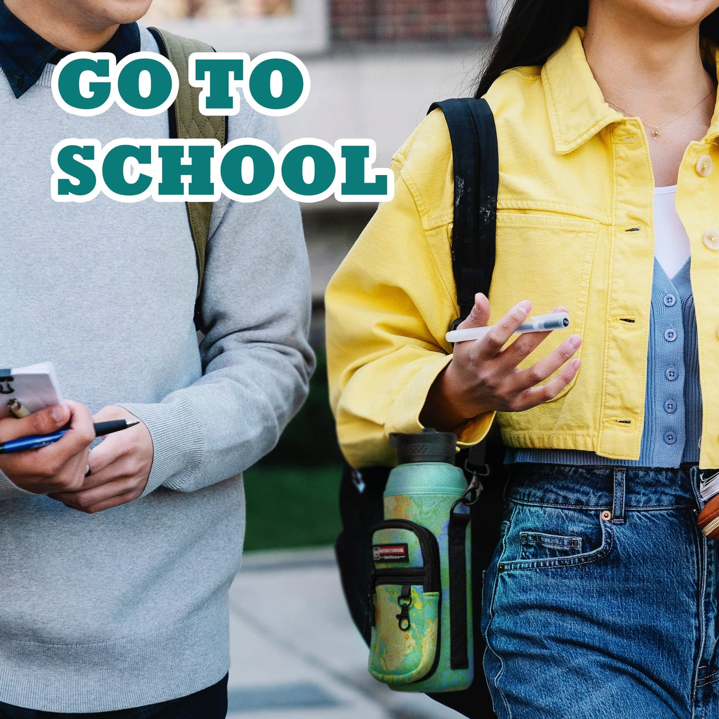 NATURE PIONEOR Water Bottle Carrier Holder Sleeve with Adjustable Strap25 32 40 oz, Insulated Water Bottle Holder Sling Bag