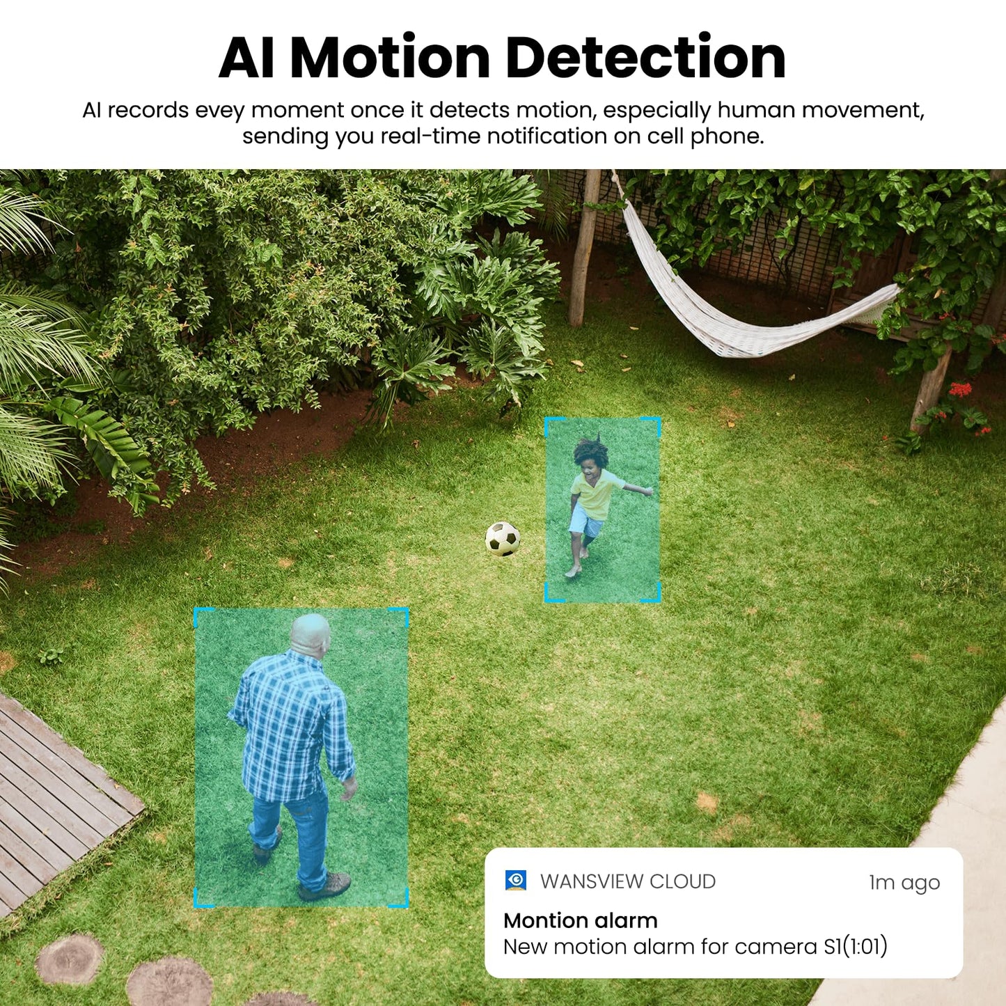 AOQEE Security Cameras Wireless Outdoor-2.4Ghz WiFi Home Security Cameras with built-in Solar Panel, 2K Color Night Vision, Cloud Storage (optional), PIR Detection, Waterproof, Works with Alexa, S1 2P