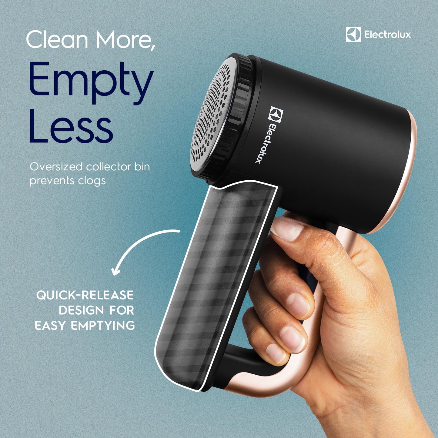 Electrolux Rechargeable Fabric Shaver | 3-Speed Lint Remover for Clothes & Furniture | Eliminates Fuzz & Pilling | Electric Lint Shaver with LED Display & Type-C Fast Charging Port - Black