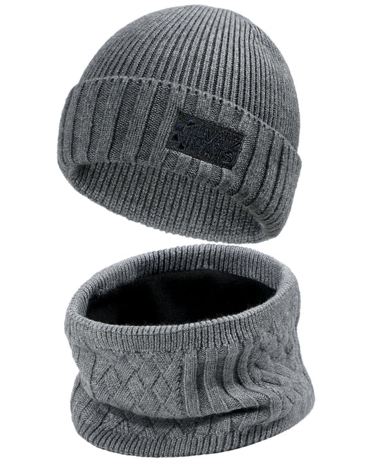 Winter Beanie Hats Scarf Set for Men Women Warm Knit Ski Beanie Skull Cap Neck Warmer Gaiter Face Scarf Set