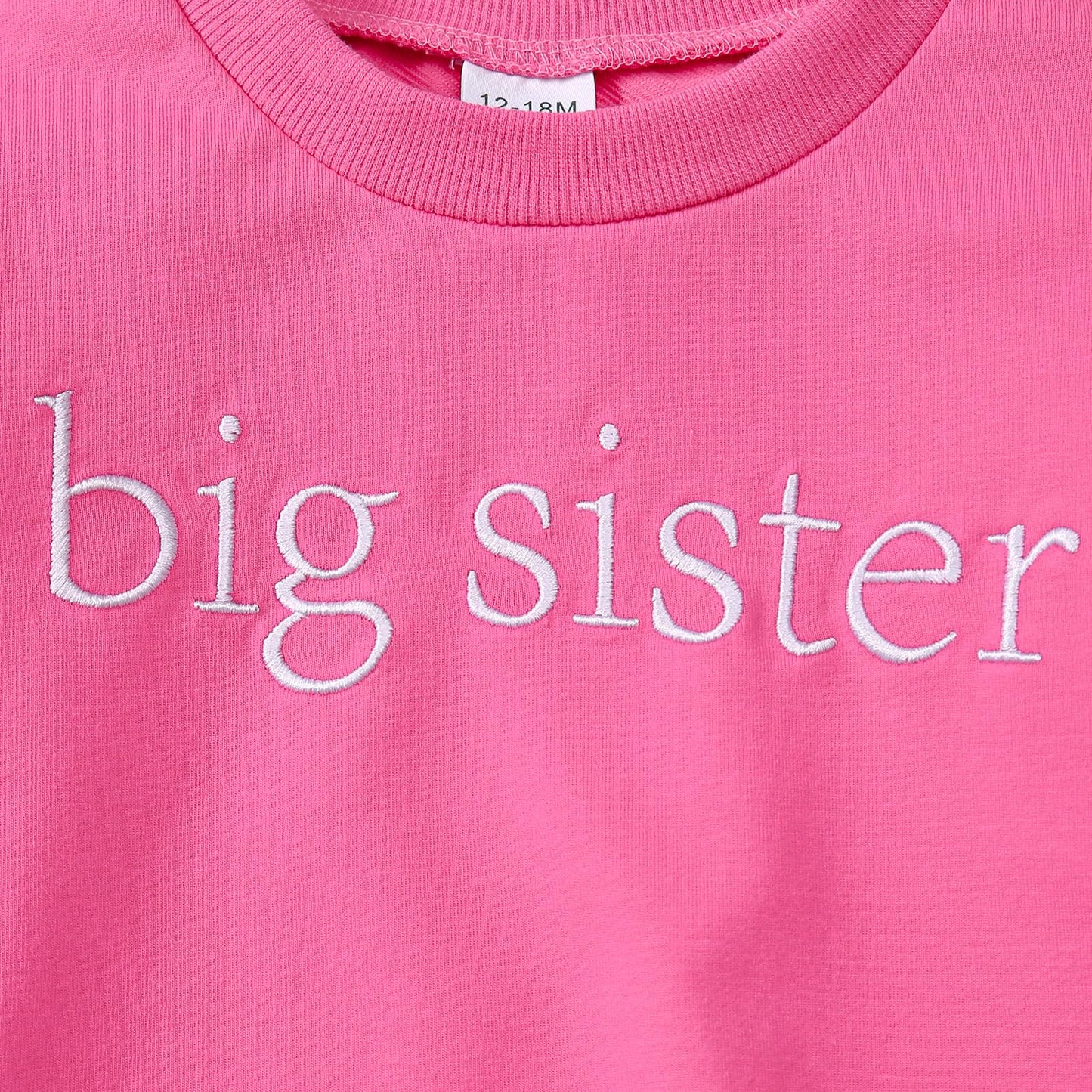 ADXSUN Toddler Girl Big Sister Sweatshirt Embroidered Letters Pullover Top Fall Outfits Winter Clothes