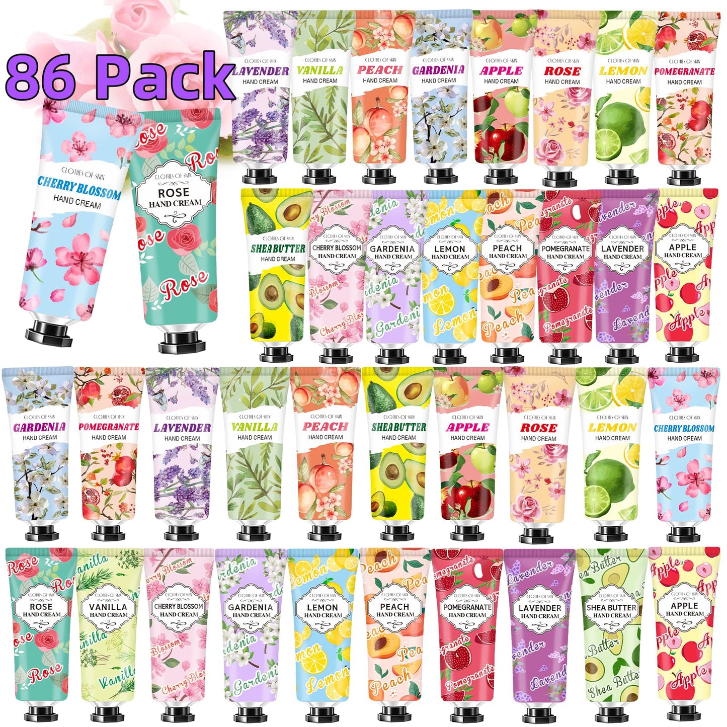86 Pack Hand Cream Bulk Gifts,Easter Basket Stuffers for Teens,Mothers Day Gifts for Mom,Teacher Appreciation Gifts,Natural Travel Size Hand Lotion for Dry Cracked Hands,Nurses Week Gifts for Women