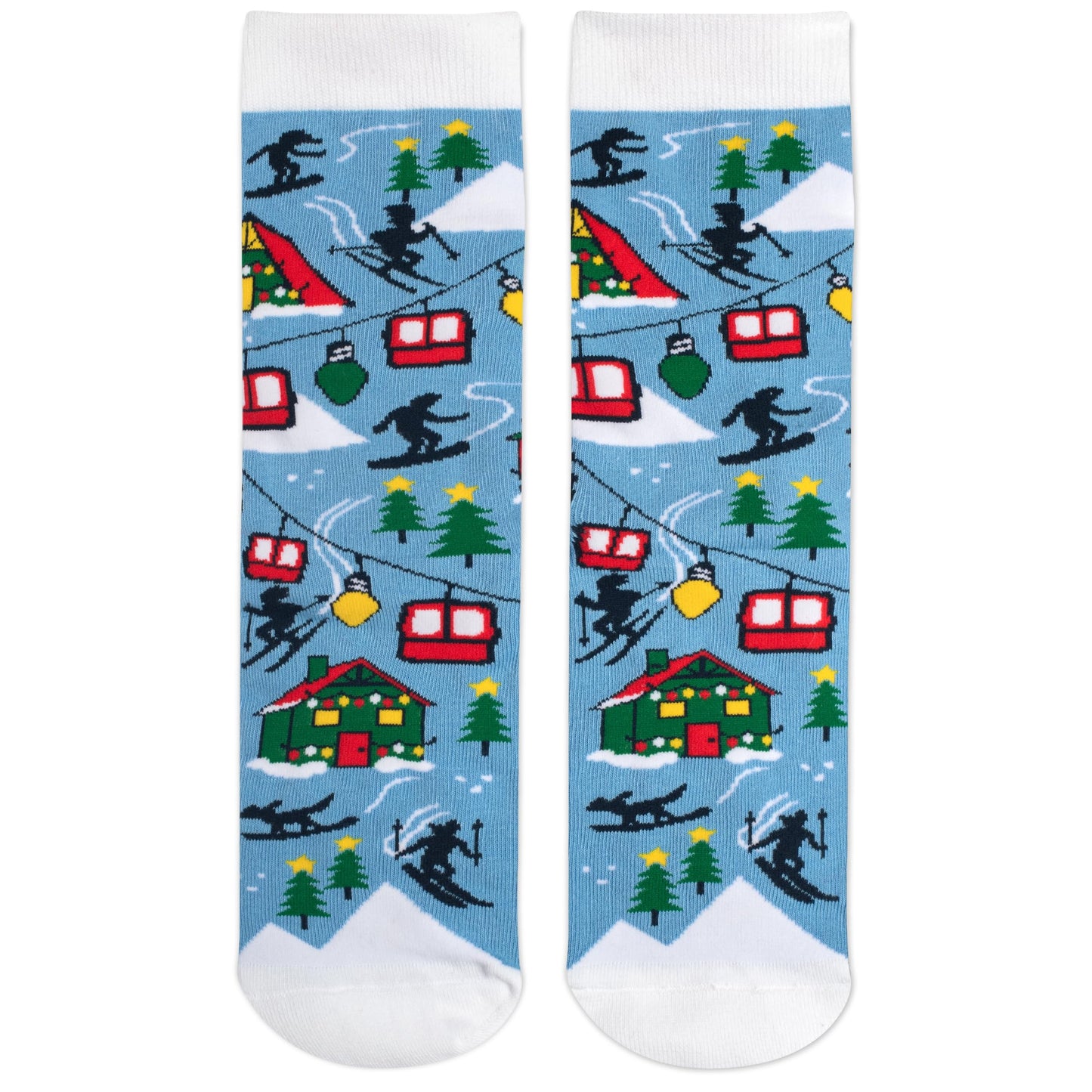 Lavley Tis The Ski-son Funny Christmas Socks with Santa - Skiing Stocking Stuffer Ski Gift For Skiers, Snowboarders - Unisex for Men & Women, One Size