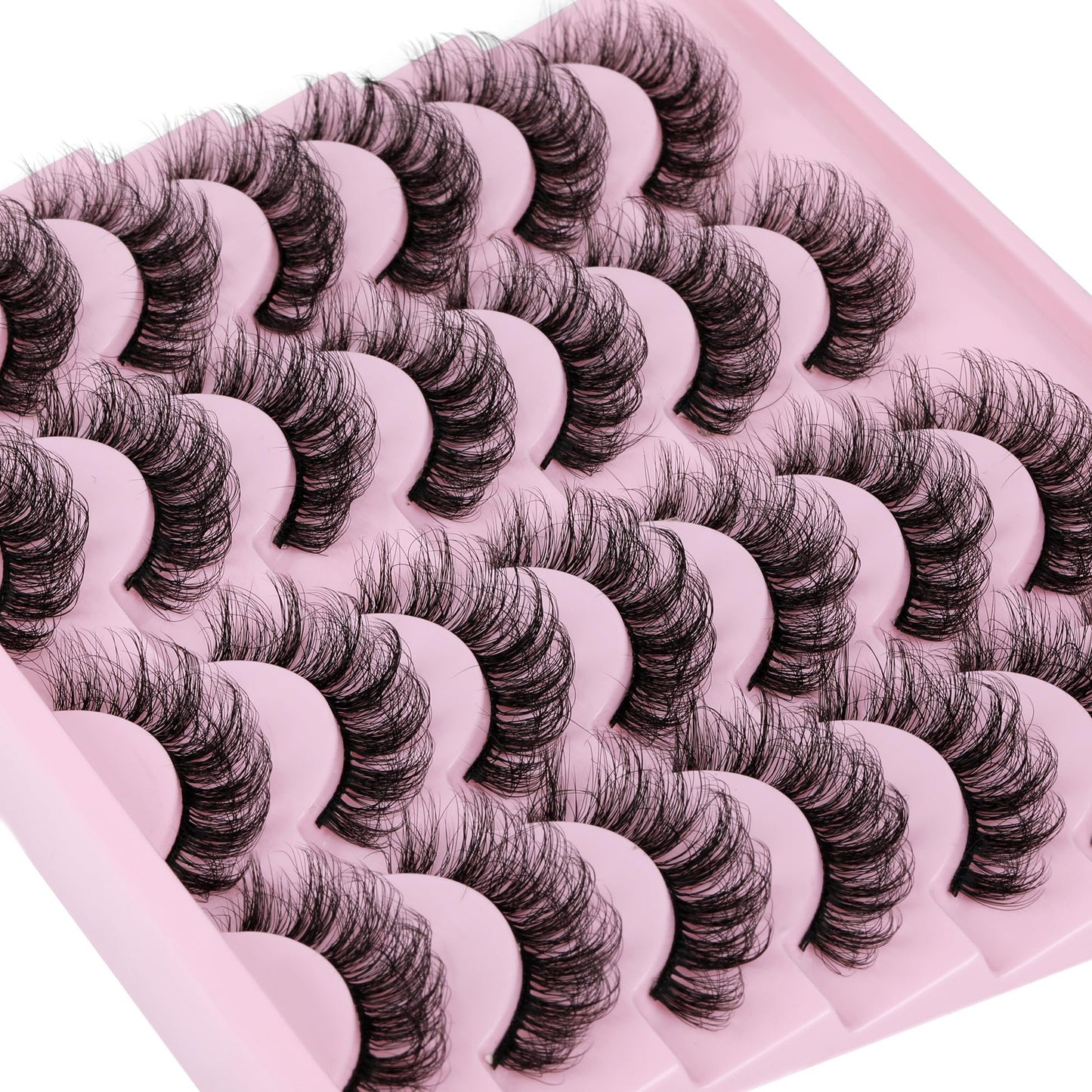 TNFVLONEINS False Eyelashes Wispy Mink Lashes Natural Look D Curl Fluffy Fake Eyelashes 16mm Natural Lashes That Look Like Extensions Lashes Pack