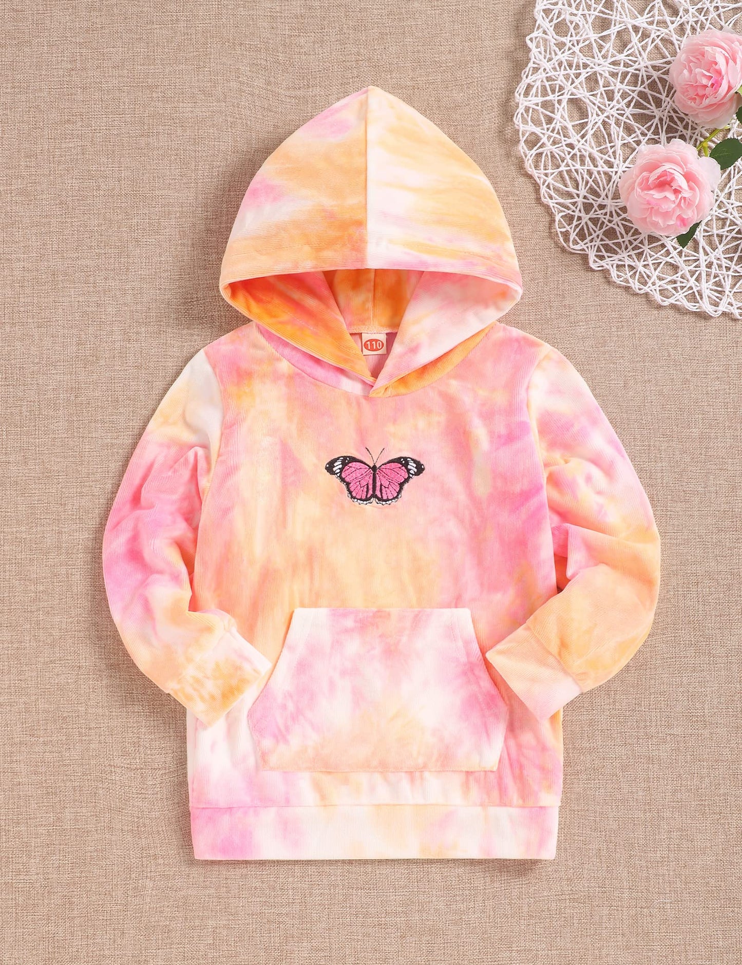 bilison Kids Toddler Girl Clothes Long Sleeve Tie Dye Hoodie Fall Winter little Girls Sweatshirt Pink