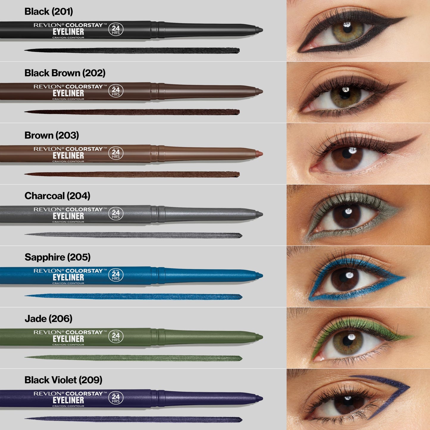 Revlon ColorStay Pencil Eyeliner with Built-in Sharpener, Waterproof, Smudgeproof, Longwearing Eye Makeup with Ultra-Fine Tip, Black Violet, 0.028 oz