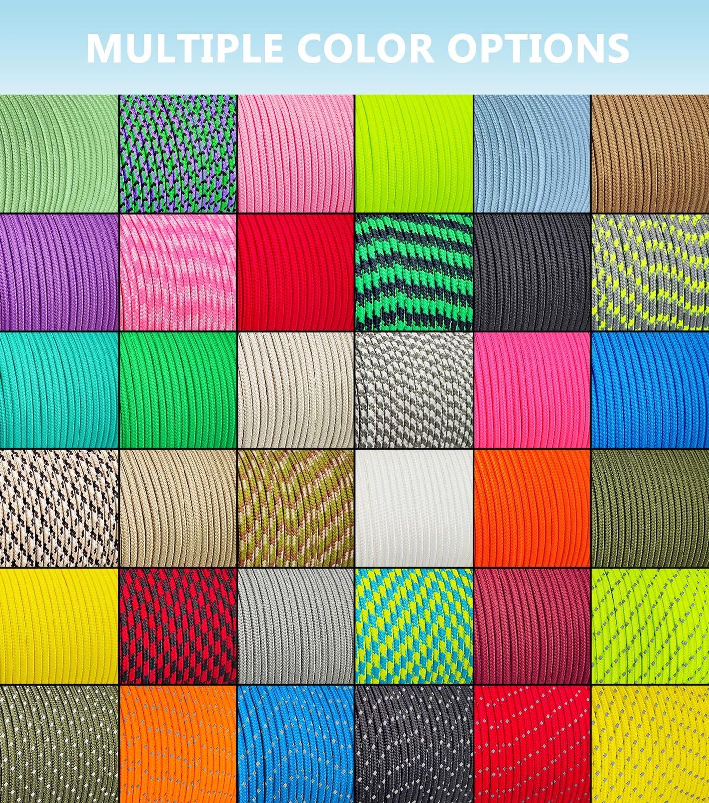 LUYADIN Paracord 240lb - Diameter 2mm Micro Utility Cord -3 Strand Parachute Spool Cord - 100ft 200ft,Paracord for Camping,Hiking,Fishing,Outdoor and DIY