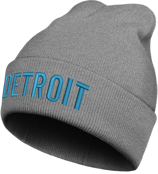 Mens Womens Apparel Warm Beanie Hat Embroidered Winter Hay Youth Warm Knit Hat Sport Fan Cap Grey