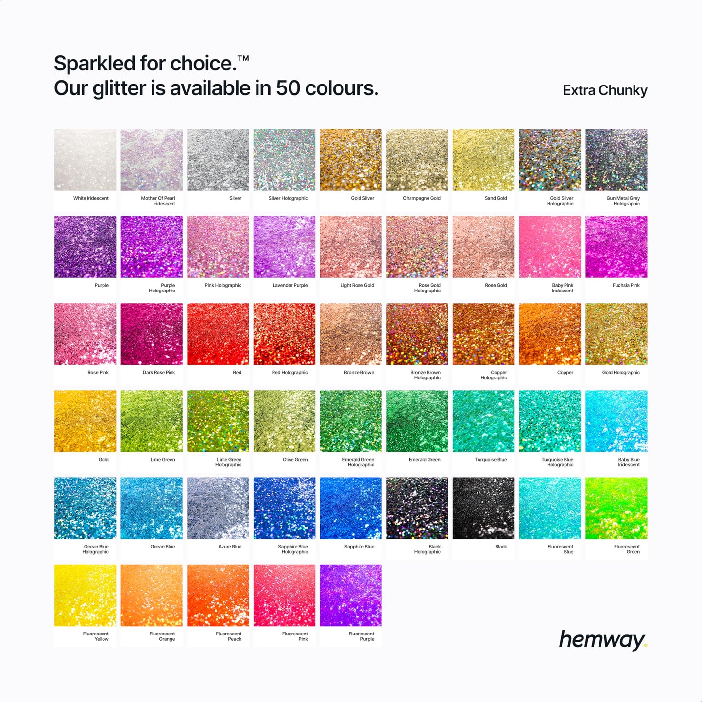 Hemway Eco Friendly Biodegradable Glitter 100g / 3.5oz Bio Cosmetic Safe Sparkle Vegan for Face, Eyeshadow, Body, Hair, Nail and Festival Makeup, Craft - Extra Chunky (1/24" 0.040" 1mm) - Black