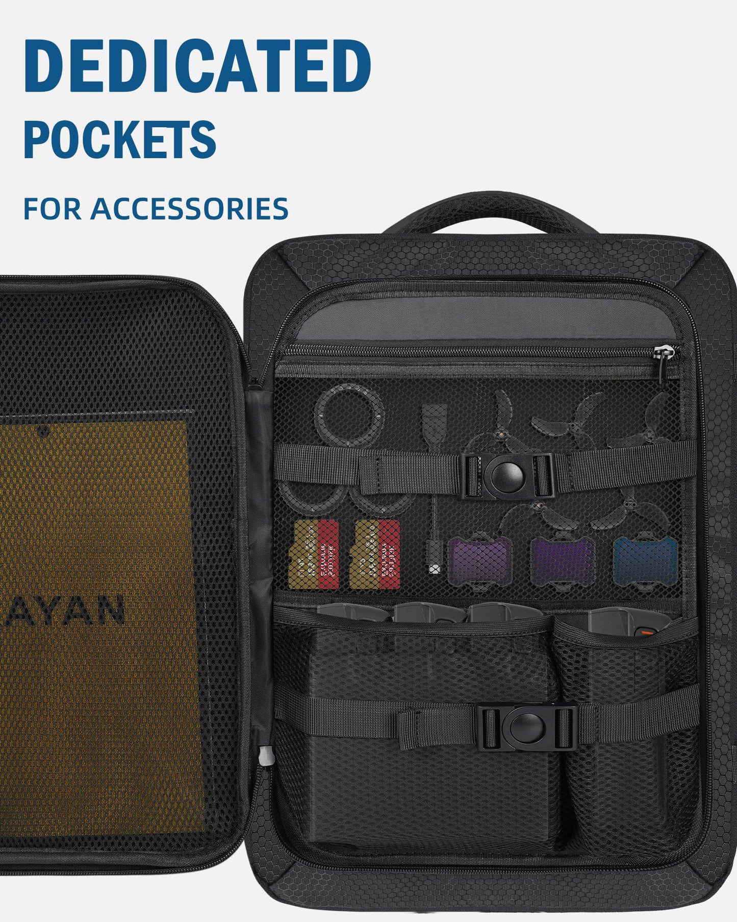 PEKREWS Avata 2 Case, Expandable Carry On Bag for DJI Goggles 3, RC Motion 3, Large Capacity Avata 2 Backpack Fits 17.3 Inch Laptop and DJI Fly More Combo, Travel Drone Carrying Case for Accessories