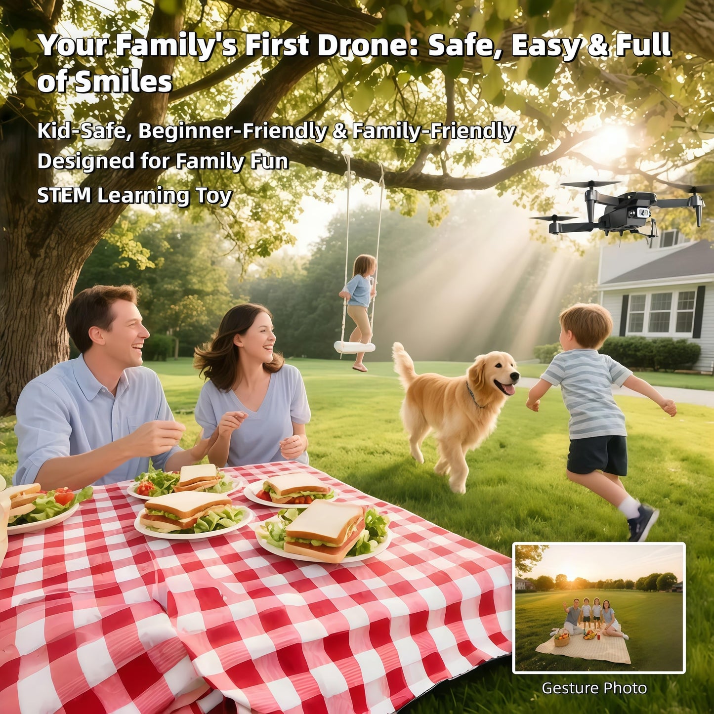 Smart Drone with Camera for Kids & Beginners, Foldable HD FPV Drone with Auto Hover, 2 Batteries, Follow Me | Kit for Outdoor Adventures & STEM Learning Toy (Child-Safe & Rugged Design)