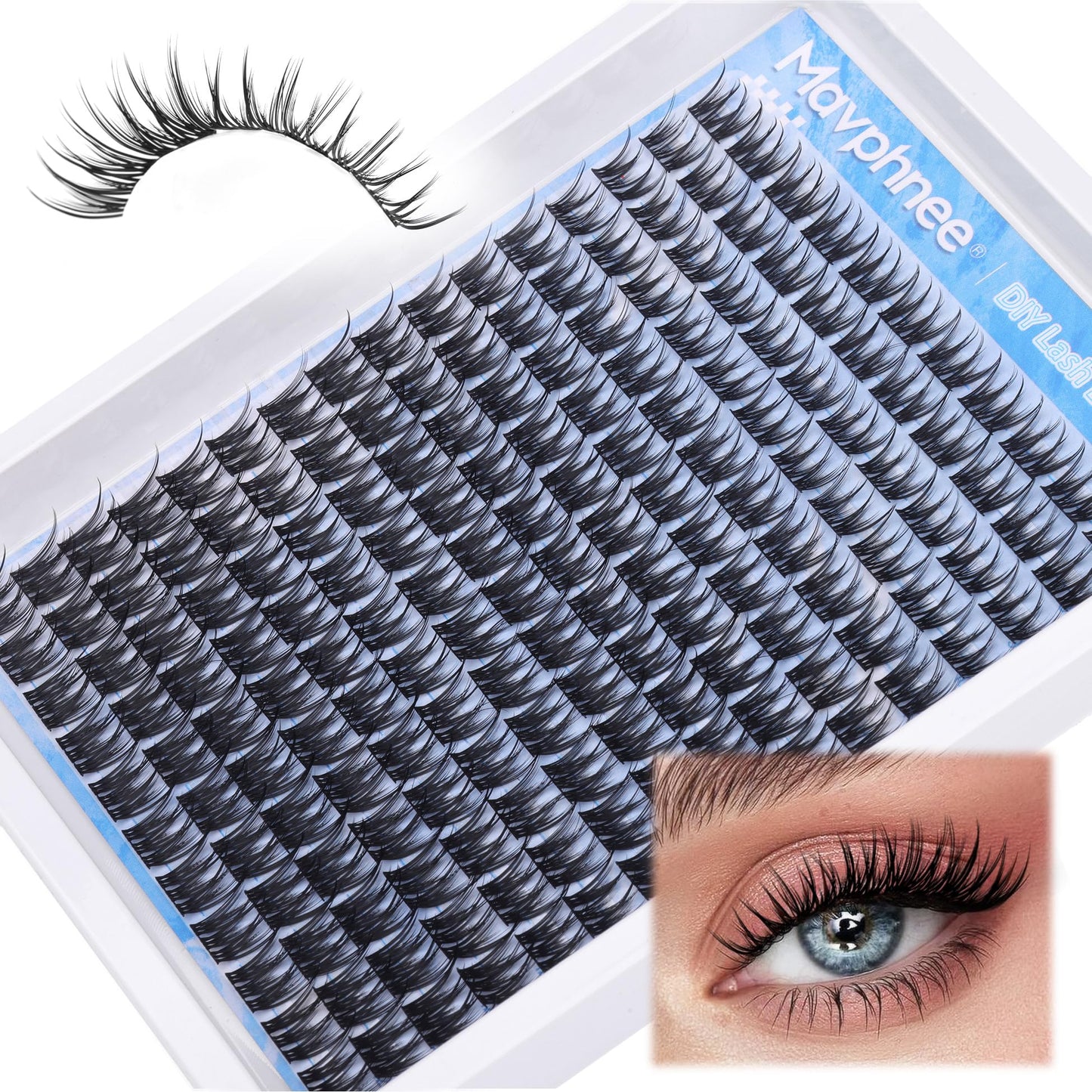 Lash Clusters Natural Cluster Eyelash Extensions 168 Pcs Wispy Lash Extensions 9-12MM C Curl Eyelash Clusters DIY Individual Lashes by Mavphnee