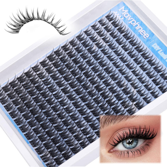 Lash Clusters Natural Cluster Eyelash Extensions 168 Pcs Wispy Lash Extensions 9-12MM C Curl Eyelash Clusters DIY Individual Lashes by Mavphnee