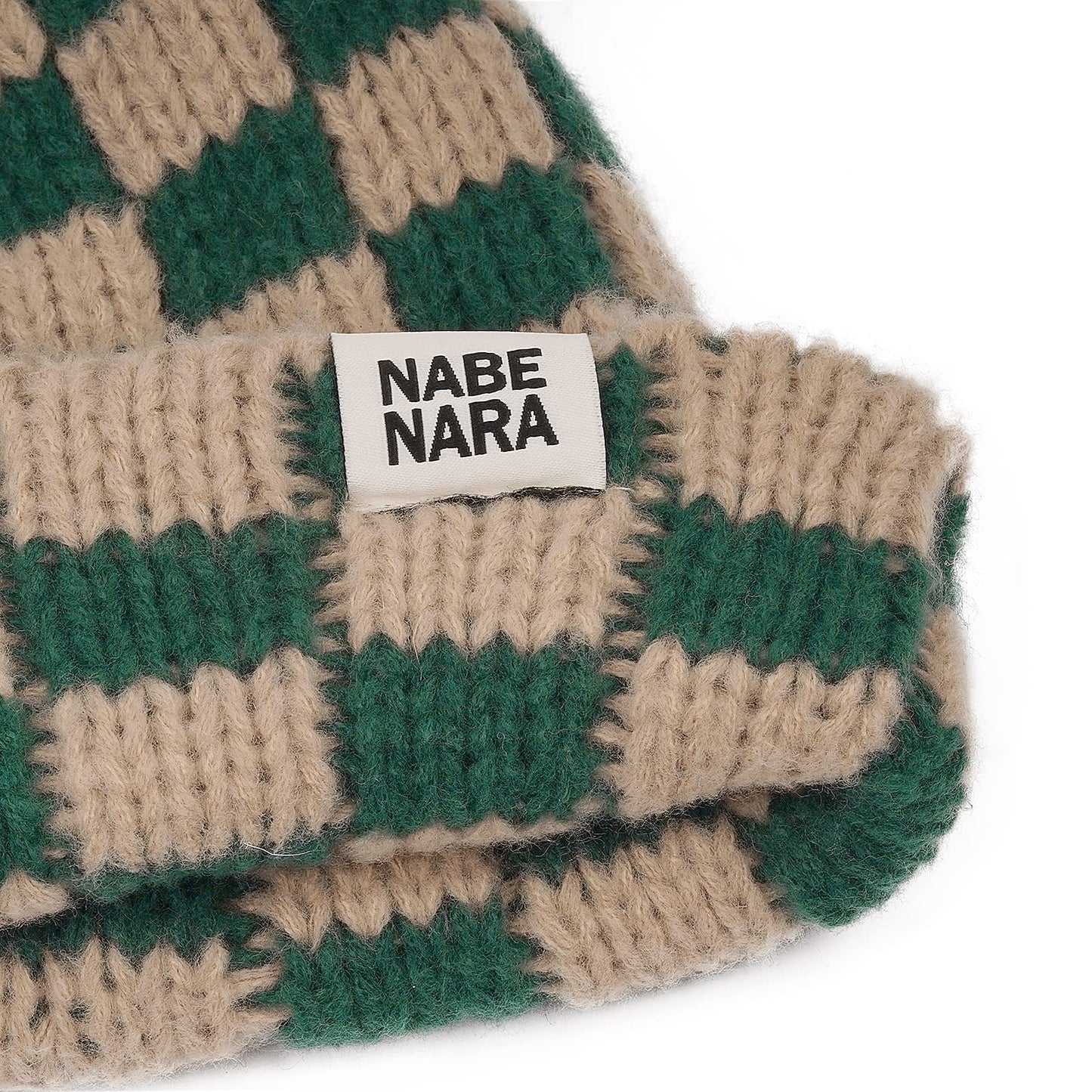 CLAPE Winter Warm Soft Skullcap Slouchy Knitted Ski Cap Daily Toboggan Cap for Outdoor Plaid Stocking Caps, Khaki-Green