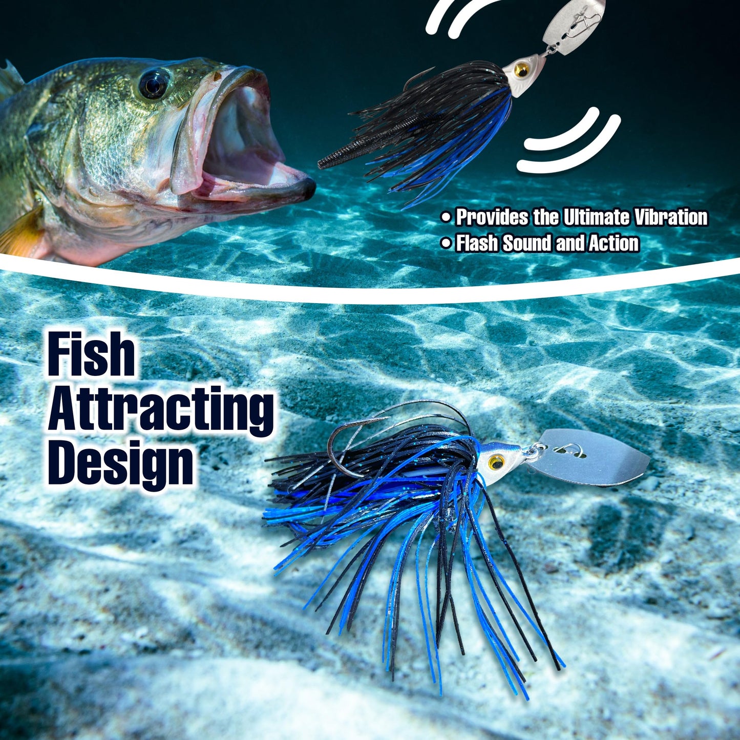 Reaction Tackle Bladed Swim Jigs 1/2 Bluegill