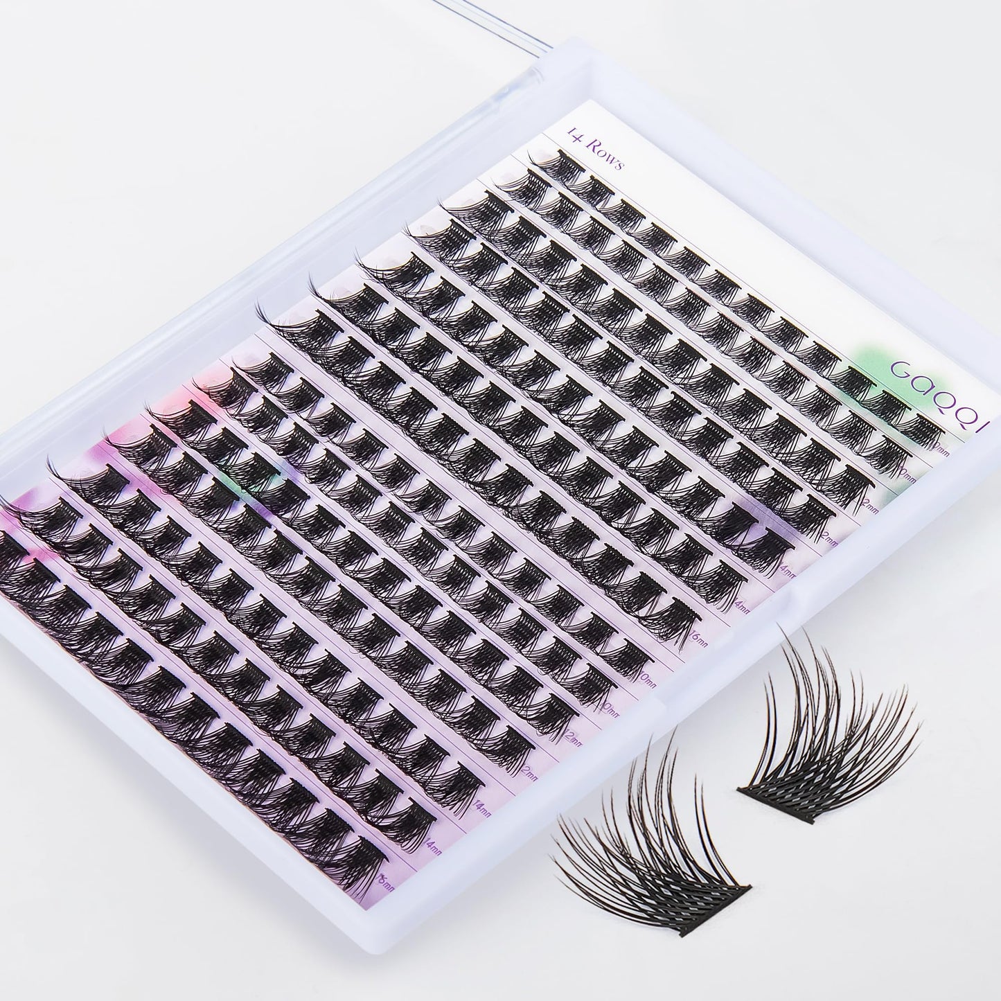 GAQQI Lash Clusters, DIY Eyelash Extension 168 Clusters Lashes C Curl, Mega Volume Individual Lashes 10-16mm Mix Length Fluffy Lash Extension (GQ18,C Curl,10-16mm)