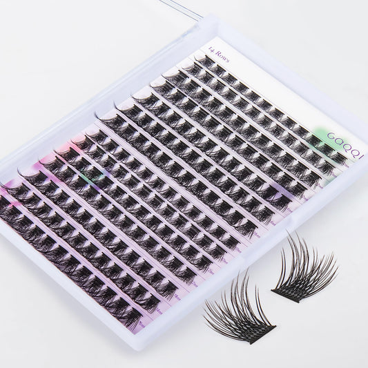 GAQQI Lash Clusters, DIY Eyelash Extension 168 Clusters Lashes C Curl, Mega Volume Individual Lashes 10-16mm Mix Length Fluffy Lash Extension (GQ18,C Curl,10-16mm)