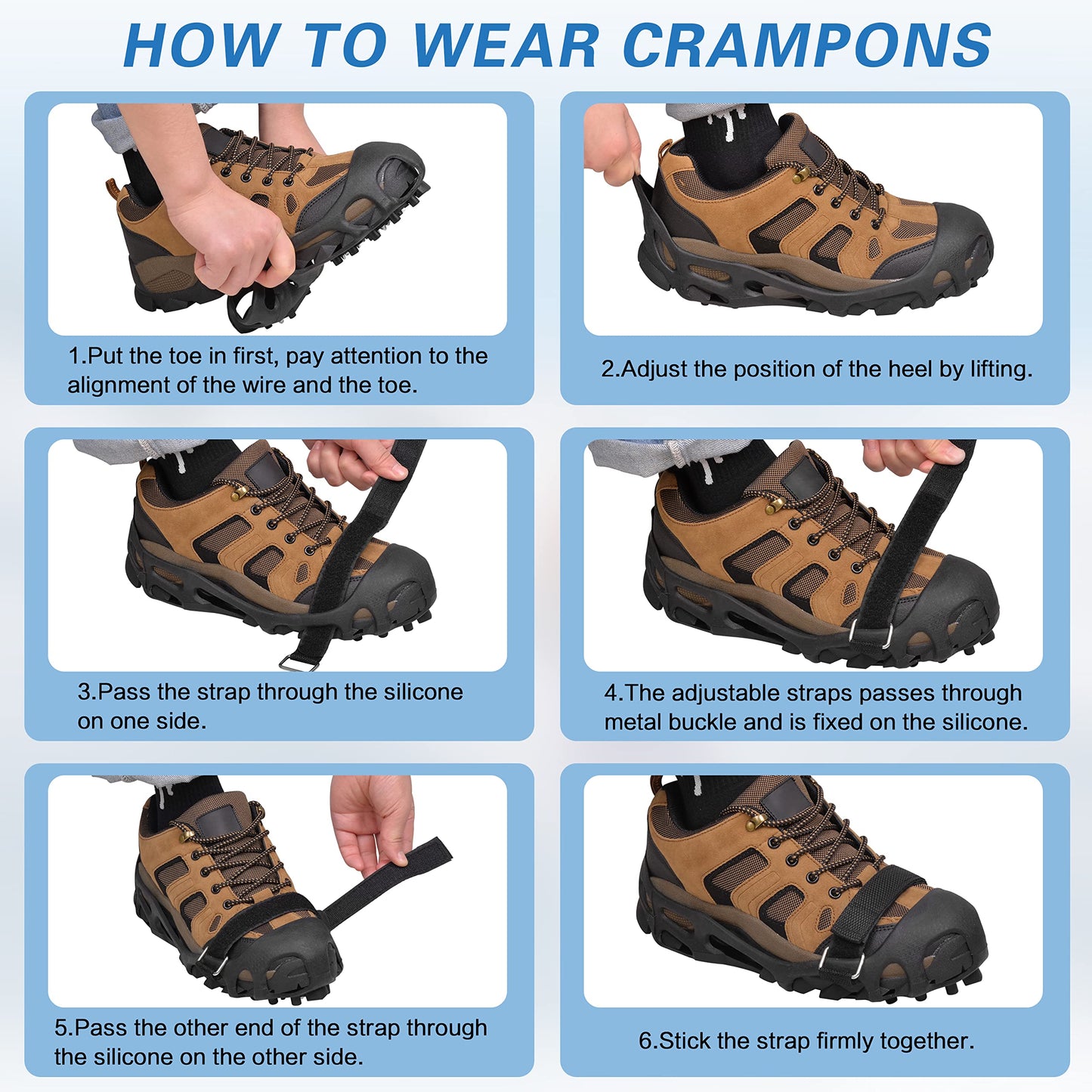 Ice Cleats Snow Traction Cleats,Crampons Ice Cleats for Shoes and Boots Men Women,Non Slip Ice Shoes Grippers Walk Traction Cleats 28 Studs for Snow Ice Hiking Walking Fishing