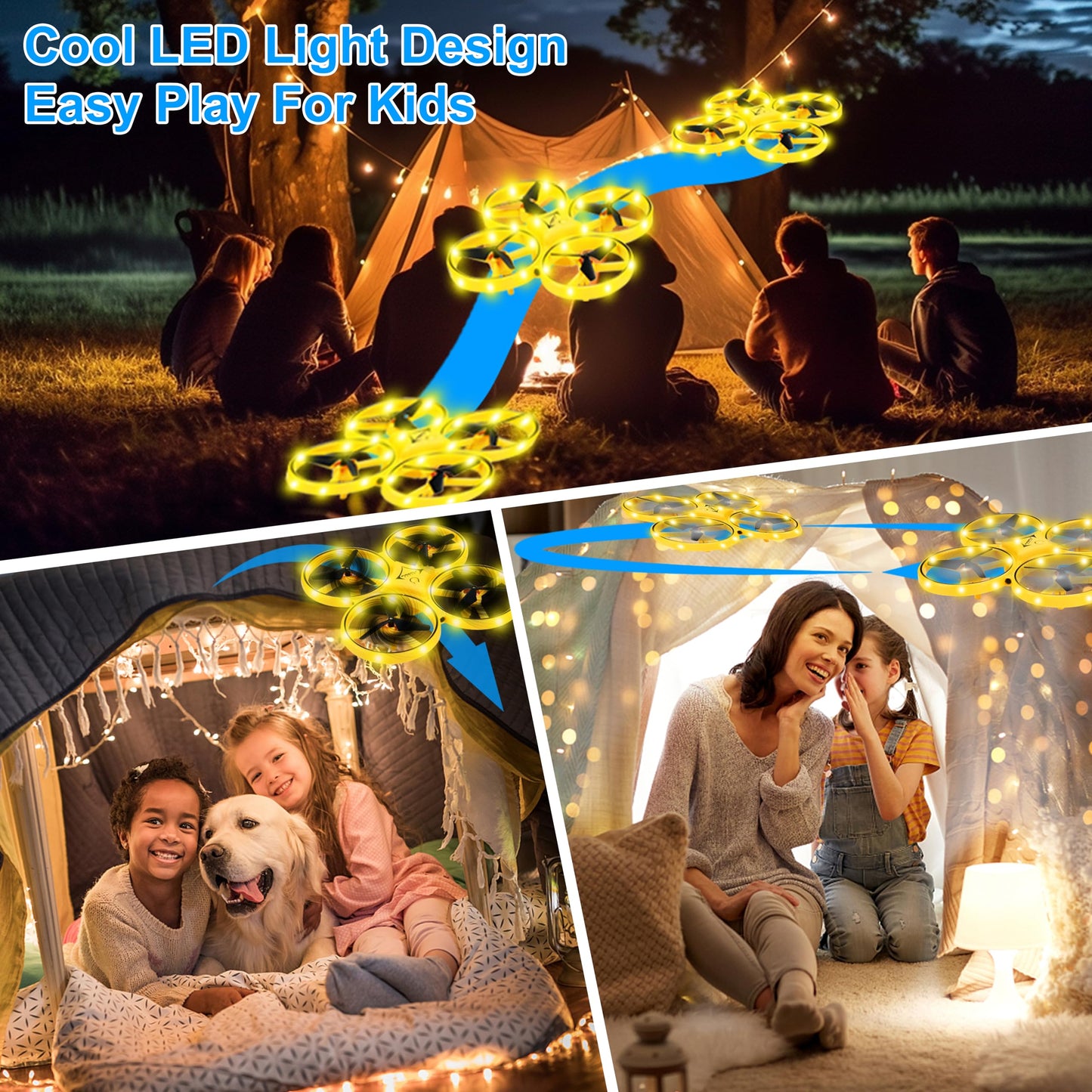 Awaiymi 2024 Upgraded Hand Controlled Drone for Kids Small Rc Quadcopter Aircraft With Smart Watch, Cool LED Remote Control Drone 360° Flips, 3 Modes, 2 Larger Capacity Batteries