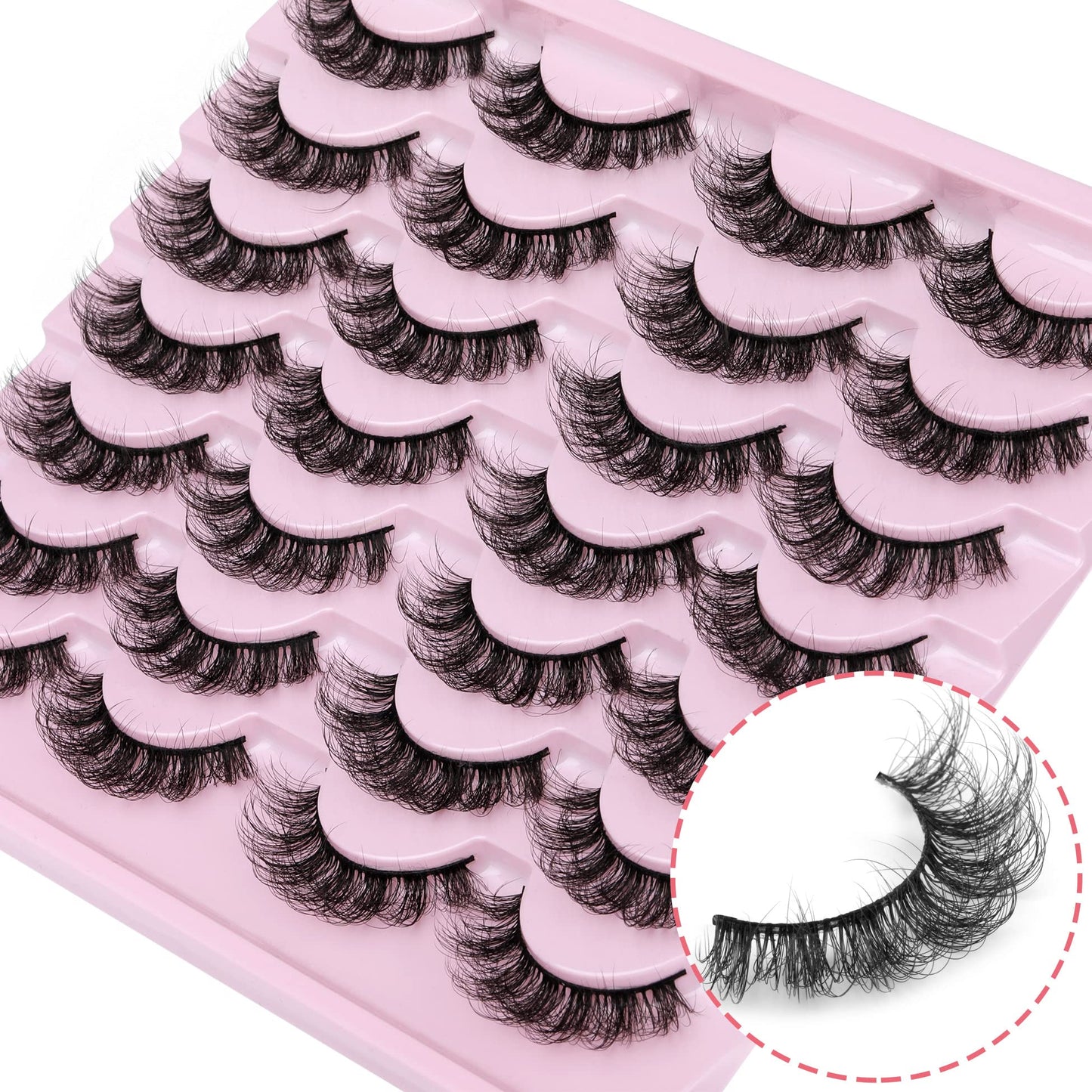 TNFVLONEINS False Eyelashes Wispy Mink Lashes Natural Look D Curl Fluffy Fake Eyelashes 16mm Natural Lashes That Look Like Extensions Lashes Pack