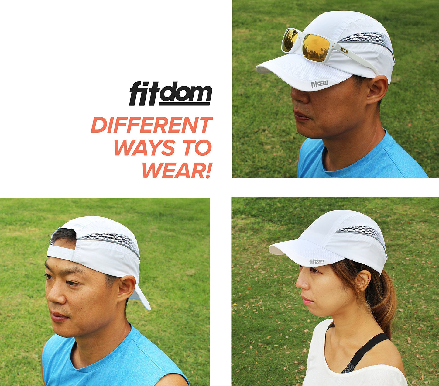 Fitdom Lightweight All Sports Cap Perfect Hat for Running, Hiking, Tennis, Golf & More