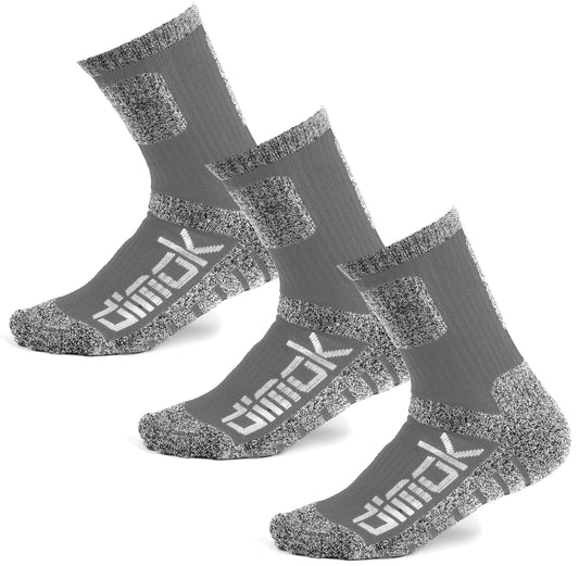 dimok Warm Socks for Men Hockey Hiking Athletic Moisture Wicking Trekking Sports Crew Winter Sock Mens Women Boys (Medium, Grey)